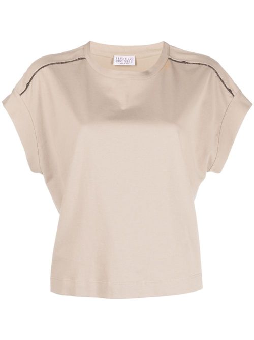 Monili chain-detail T-shirt - Neutrals