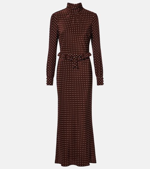 Polka-dot midi dress