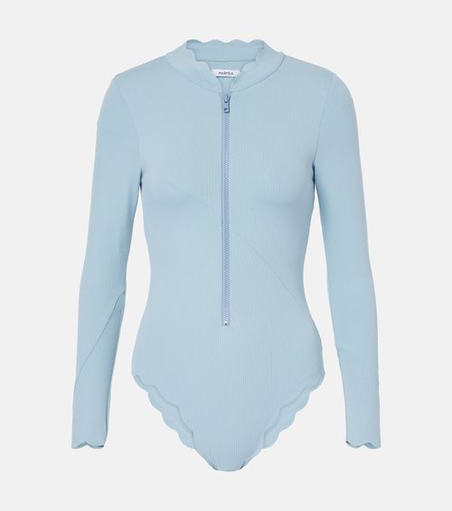 North Sea scalloped rashguard swimsuit