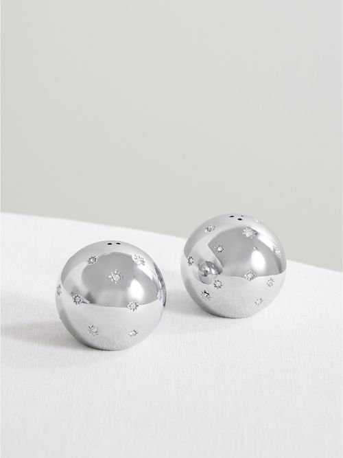 Stars Swarovski Crystal-embellished Platinum-plated Salt And Pepper Shakers
