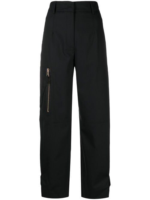 Tapered-leg cargo trousers - Black
