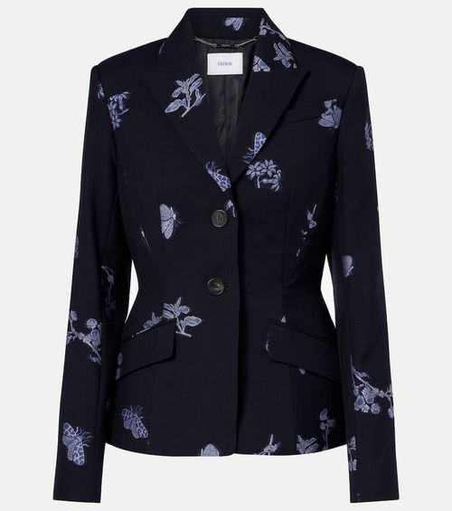 Wool and cotton jacquard blazer