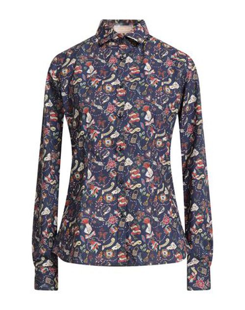 Woman Shirt Blue Size 6 Cotton