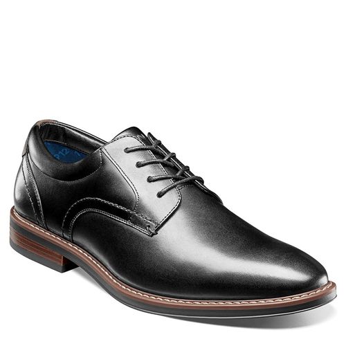 Men's Centro Flex Plain Toe Oxford Shoes (Black Leather)