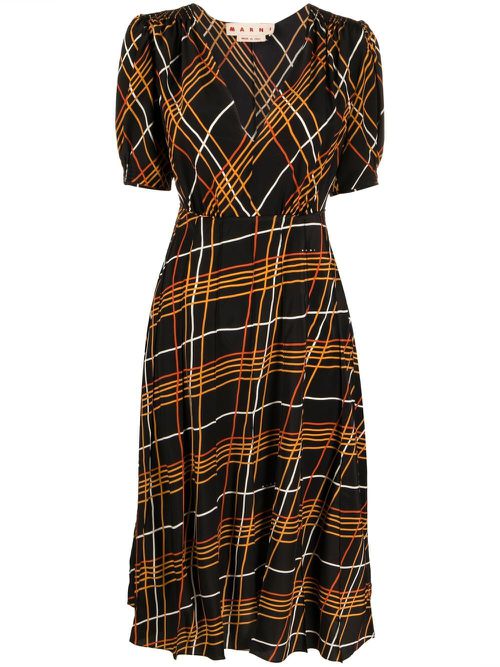 Multi-way stripe midi dress - Black