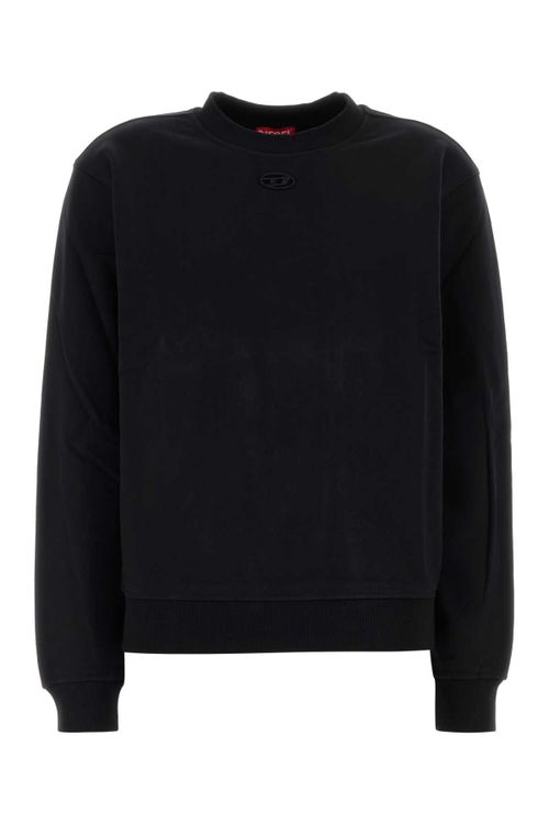 Logo-Embroidered Cotton Sweatshirt — Black