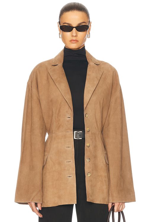 EAVES Salta Suede Jacket in Tan - Tan. L also in