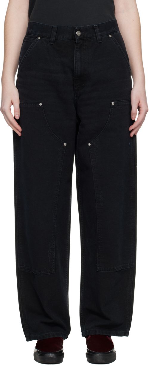 Black Brandon Double Knee Trousers