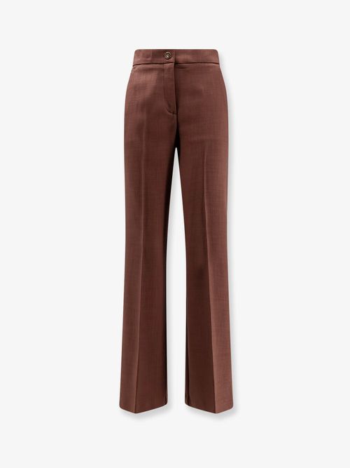Viscose Flared Trousers — Brown