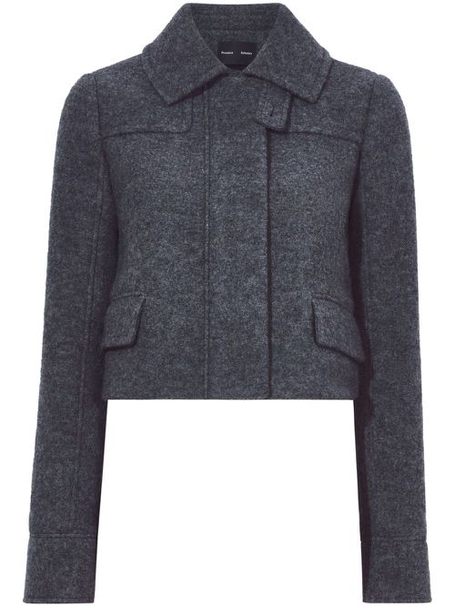 Zipped wool cropped jacket - Grey