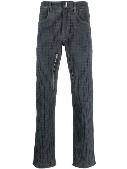4G-pattern zip jeans - Grey