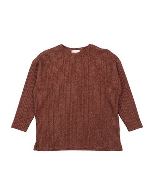 Kid Girl Sweater Brown Size 16 Polyester, Metallic fiber, Elastic fibres