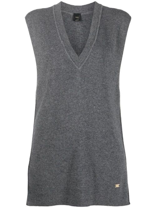 Ribbed-knit sweater vest - Grey