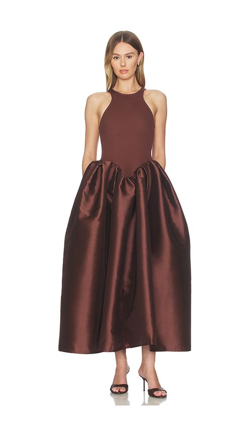 Marques ' Almeida Heavy Satin Princess Dress in Metallic Bronze. L. Also in M