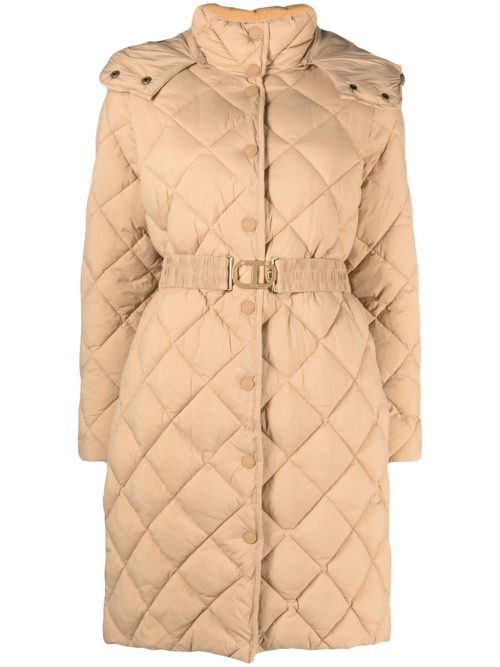 Diamond-quilted coat - Brown