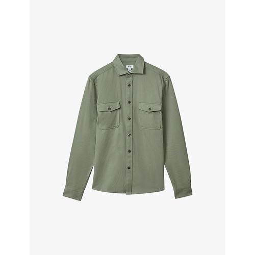 Mens Pistachio Arlo Regular-fit Long-sleeve Cotton Overshirt Xxl