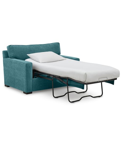 "Radley 54"" Fabric Chair Bed, Created for Heavenly Saphire Blue"