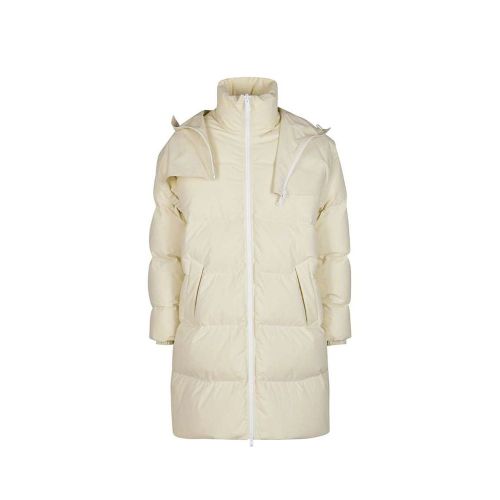 Quilted Cotton Down Coat — Beige