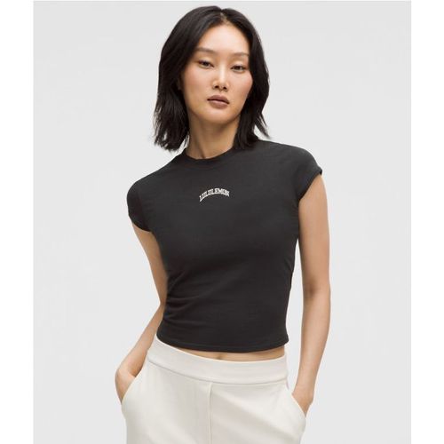 Lululemon – Women's Organic Baby Tee Collegiate – Cotton-Blend – Color Black