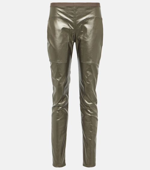 Metallic denim leggings