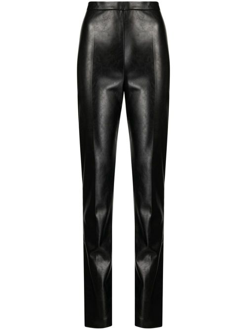 Faux-leather split-cuff trousers - Black