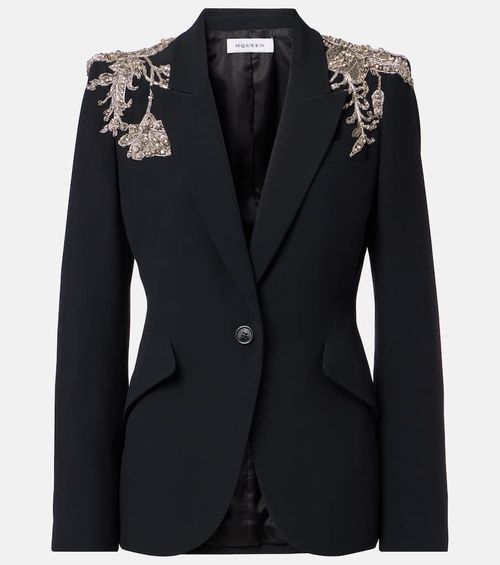 McQueen Embellished crepe blazer