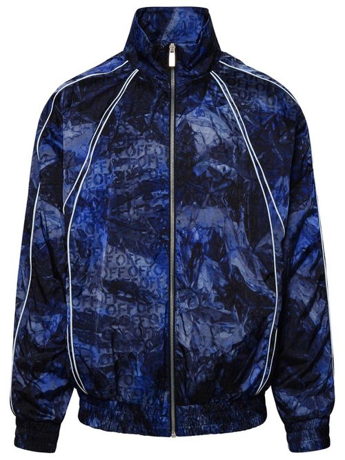 Off White Crinkled Zip-up Windbreaker Jacket