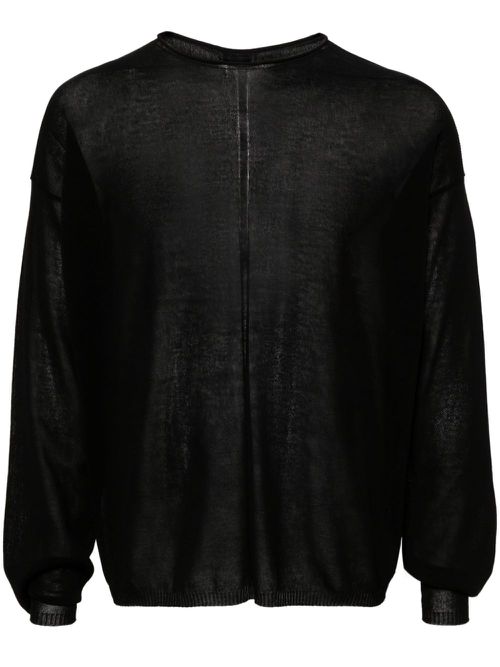 Semi-sheer sweatshirt - Black