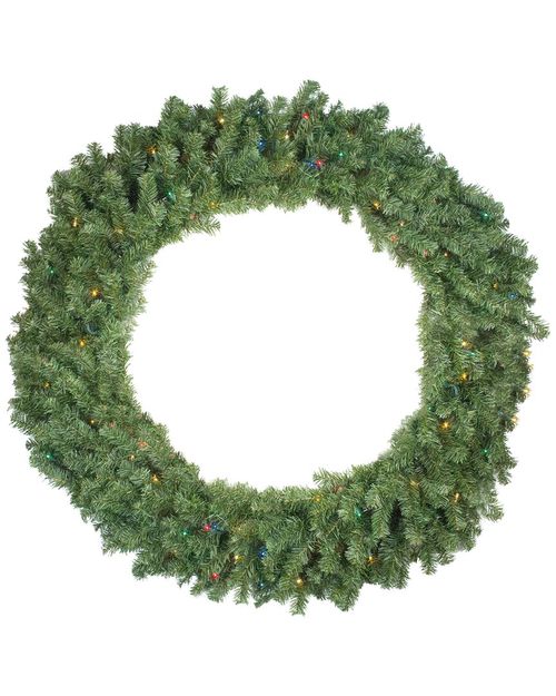 Northlight Pre-Lit Canadian Pine Artificial Christmas Wreath 48-in Multicolor Lights