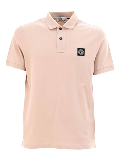 Logo-patch polo shirt - Pink