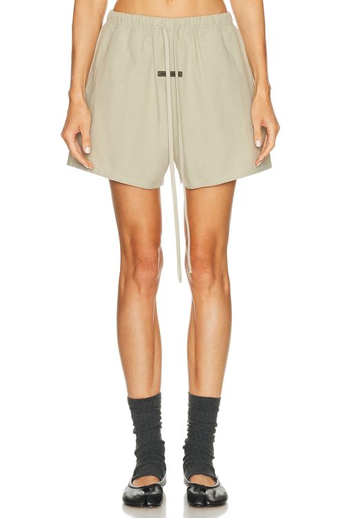 Fear of God ESSENTIALS Brushed Oxford Soccer Short in Neutra