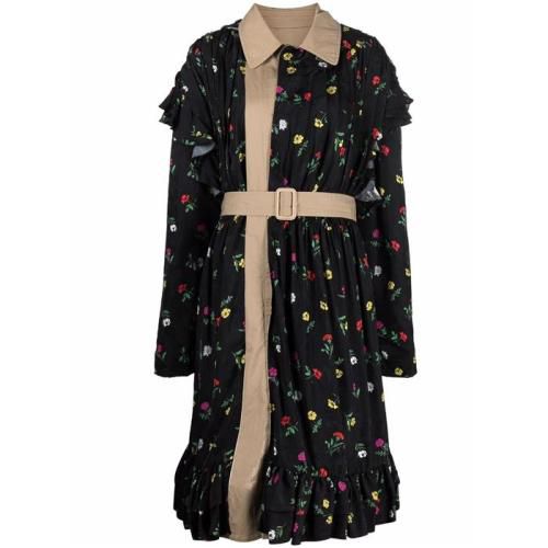 Reversible trench coat in viscose and cotton blend