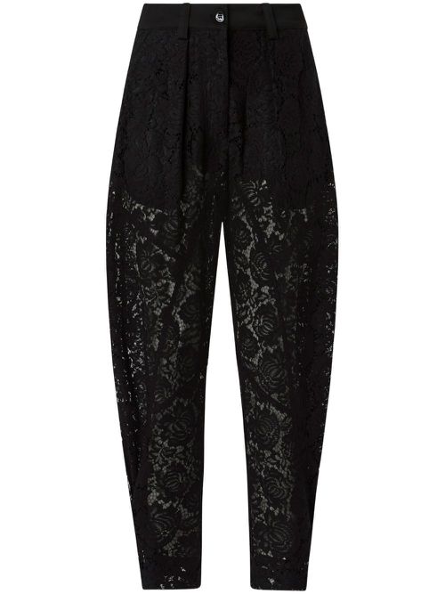 Floral Lace P-Pants trousers - Black