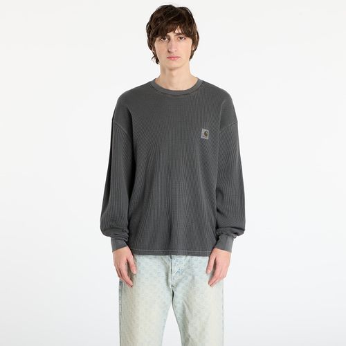 T-shirt Carhartt WIP L/S Vista Waffle T-Shirt UNISEX Black Garment Dyed