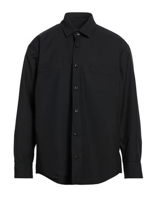 Man Shirt Black Size S Polyester, Wool