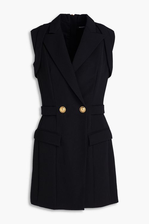 Wool-twill mini tuxedo dress - Black - FR 34