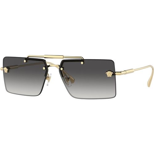 Versace Woman Versace VE2245 10028G Sunglasses Metal Gold Grey Squared Normal Shaded
