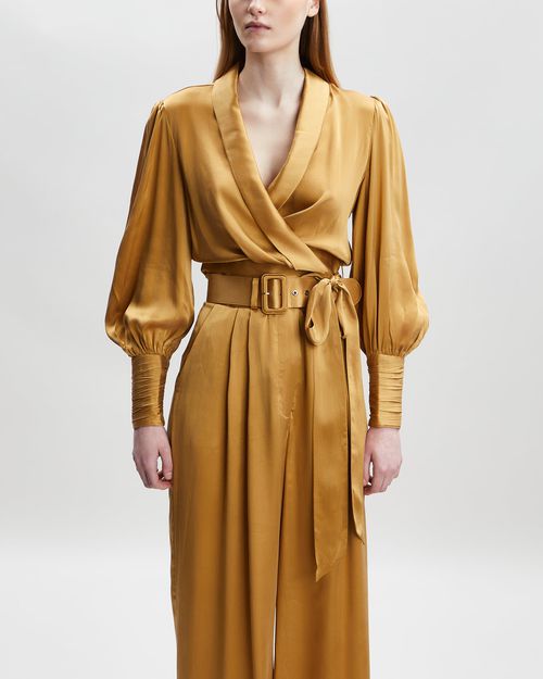 Zimmermann Top Silk Wrap Honung