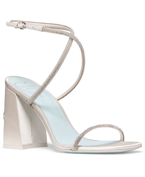 Women's Say I Do Satin Block Heeled Sandals - Cream