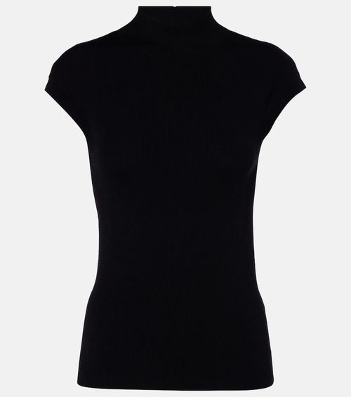 Ribbed-knit virgin wool top