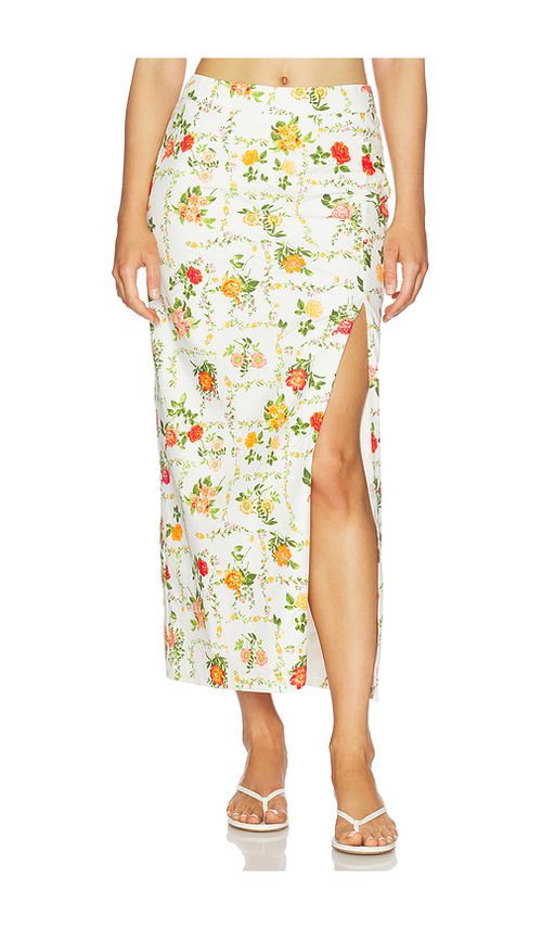 Line & Dot Anisa Skirt in White,Orange. L. Also in S