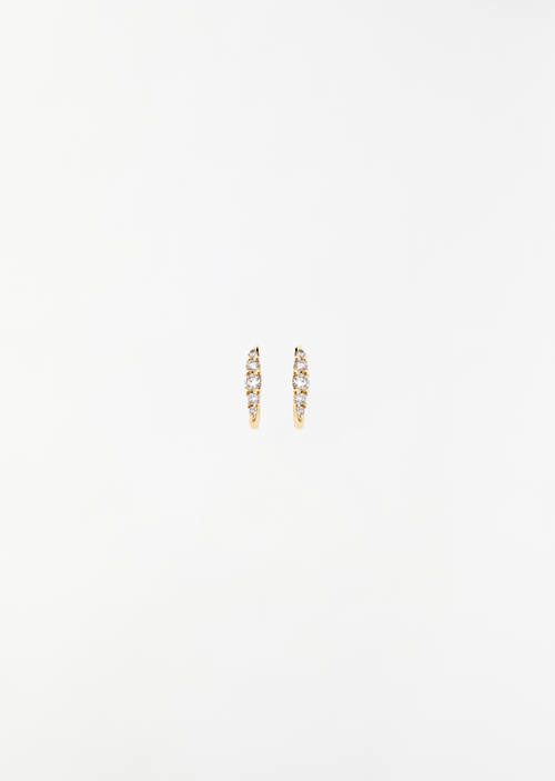 Ileana Makri Diamond Rivulet Medium Oval Hoops 14k Yellow Gold