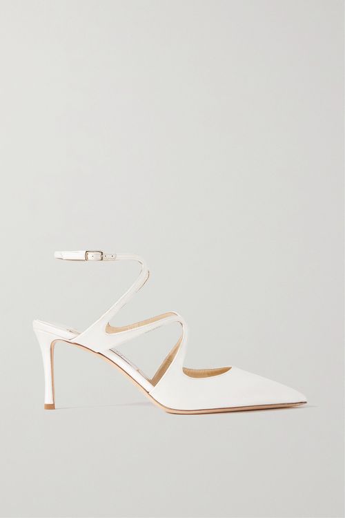 Azia 95 Satin Point-toe Pumps - White