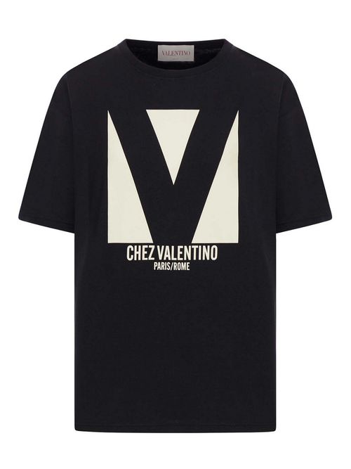 Chez Valentino Print Cotton Jersey T-Shirt