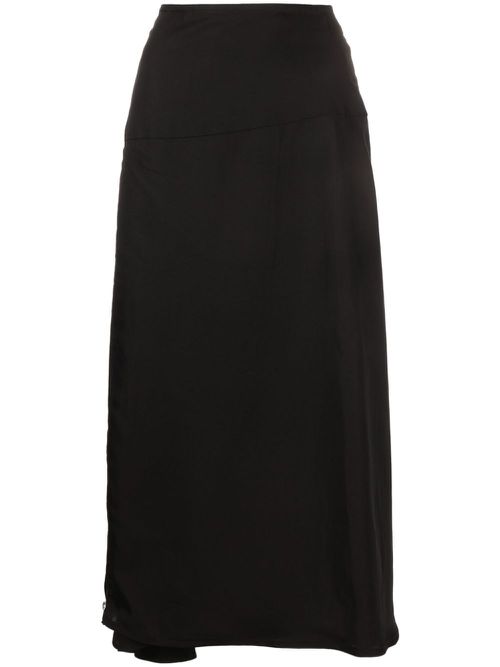Zip-detail midi skirt - Black
