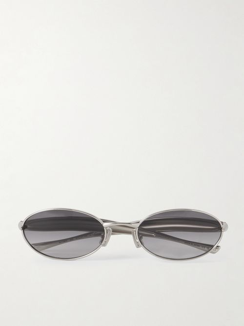 Sardine Oval-frame Silver-tone Sunglasses - One size