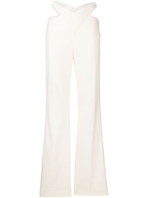 Cut-out wool-blend trousers