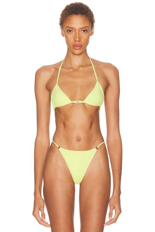 Kiki de Montparnasse Coeur Triangle Bikini Top in Citron - Yellow. XS also in
