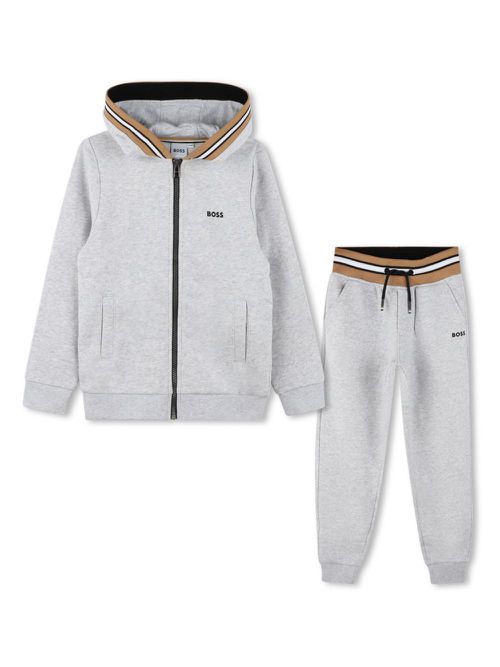 Printed trimmed tracksuit set - Grey
