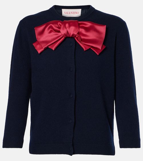 Bow-detail wool cardigan